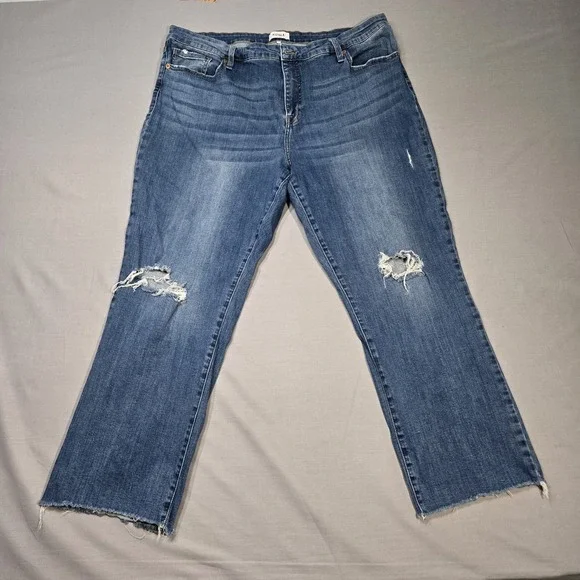 Pistola‎ Women 22W High Rise Distressed Skinny Jeans Medium Wash Raw Hem Blue - Picture 2 of 11